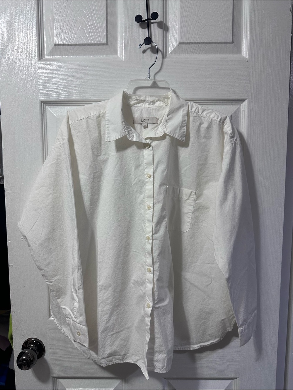 LOFT White Women's Relaxed Button-Down Shirt